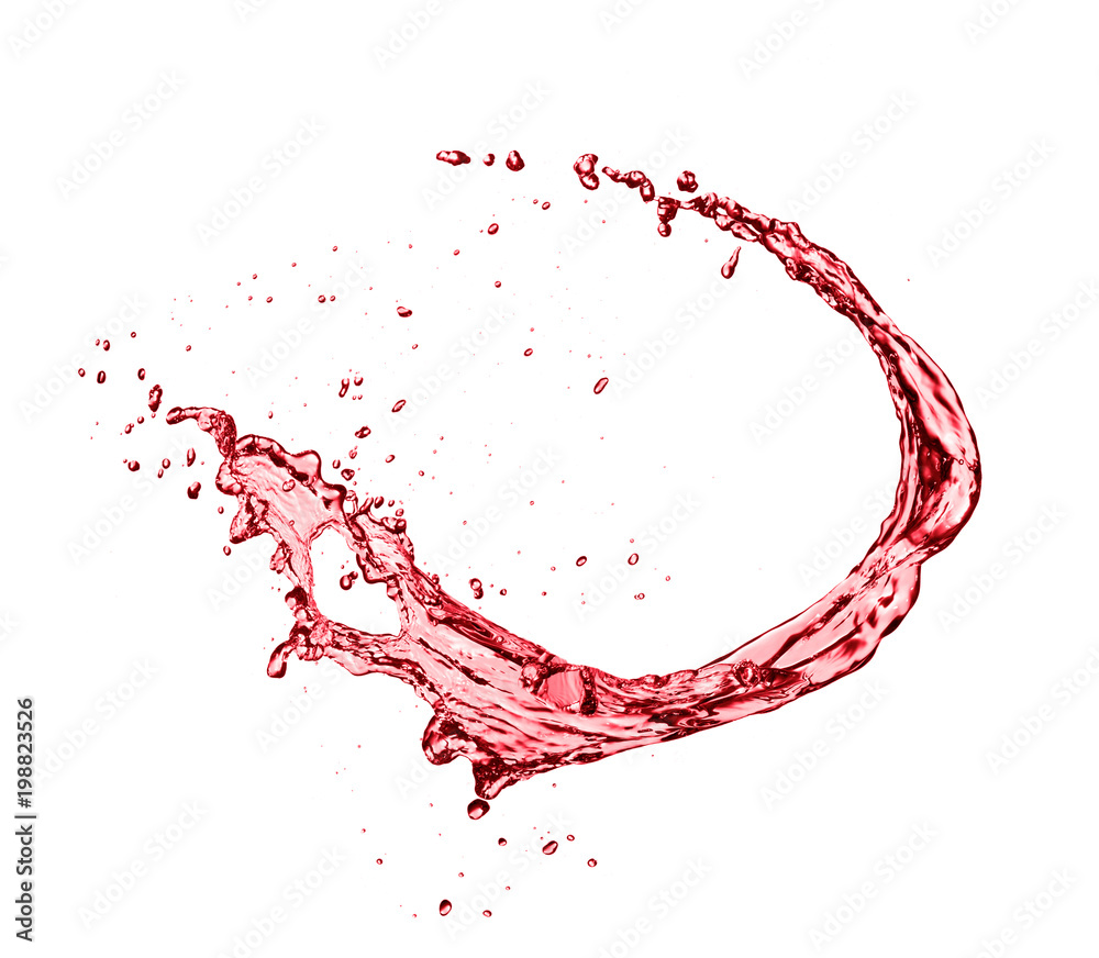 白底红葡萄酒抽象飞溅形状