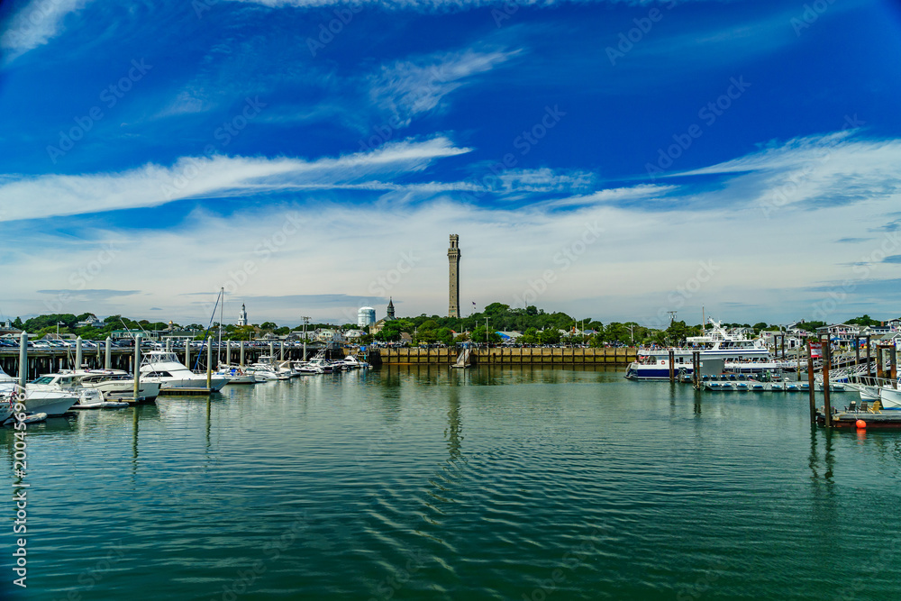 美国马萨诸塞州普罗文斯敦普罗文斯敦码头和朝圣者纪念碑