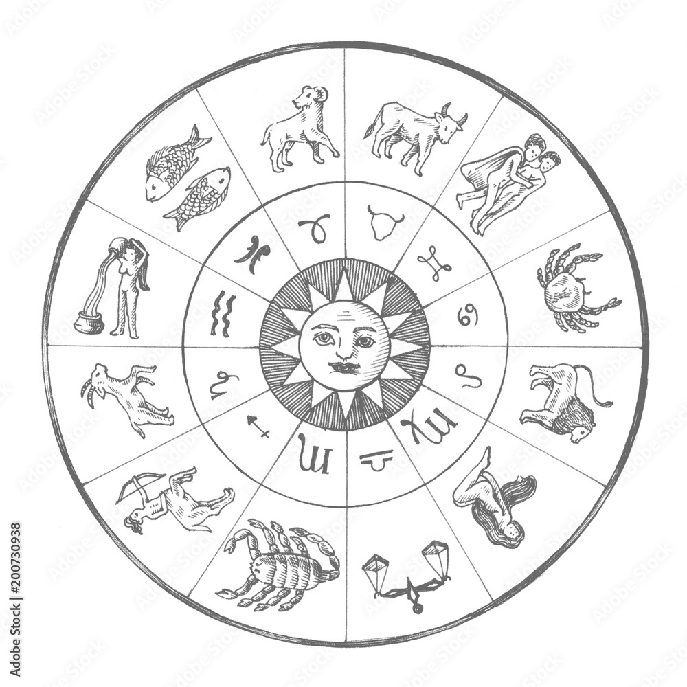 占星术图表复古风格插图