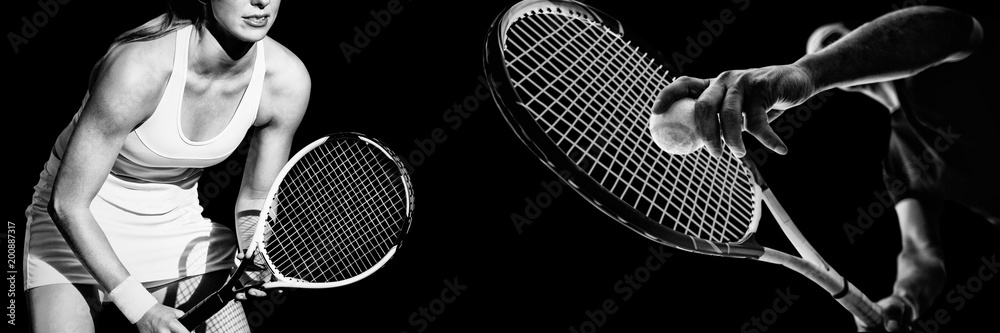 网球女子的合成图像