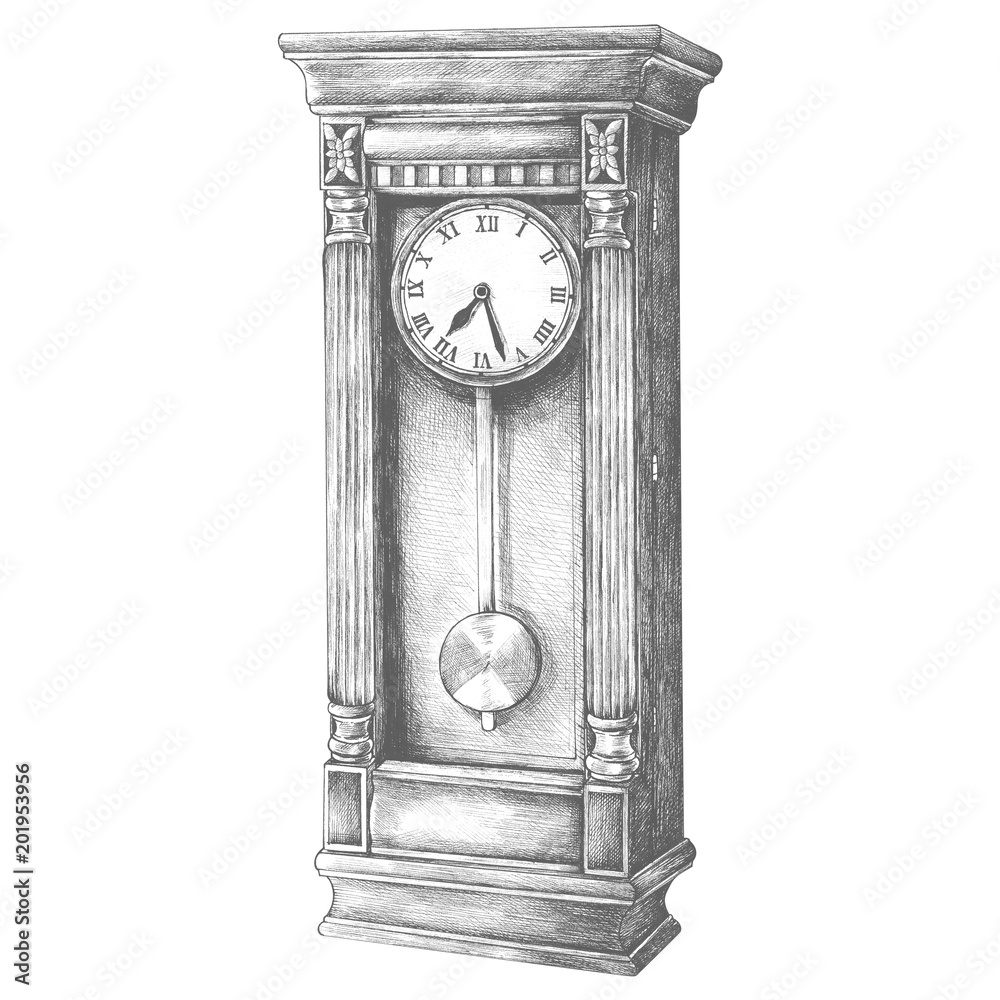 复古风格的手绘表壳时钟