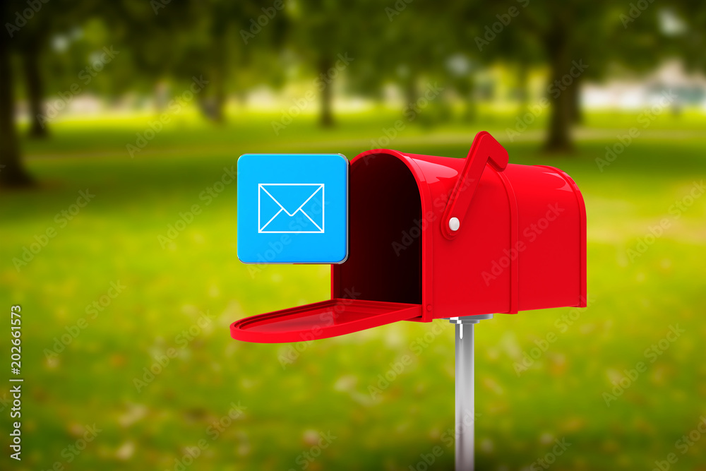 针对公园的红色电子邮件邮箱