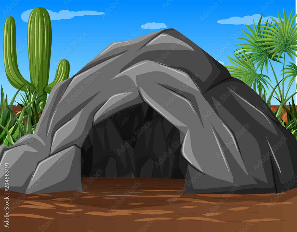 A Stone Cave at Desert