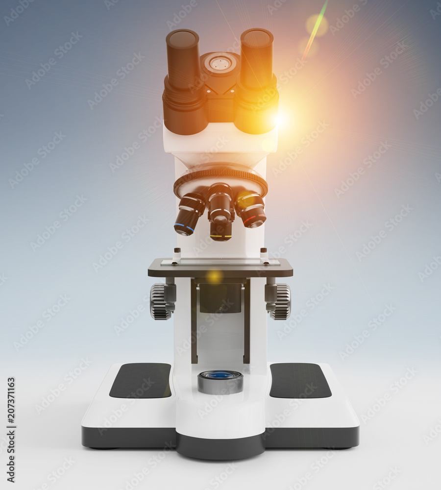 现代数字显微镜3D渲染