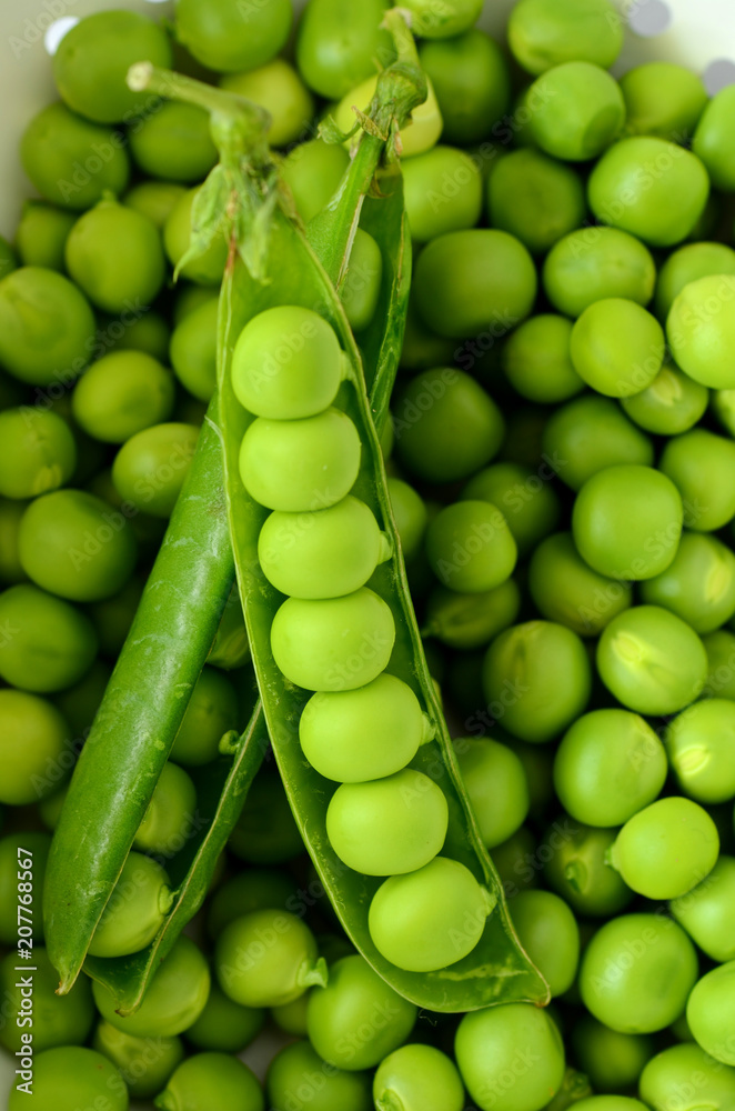 新鲜有机绿豌豆