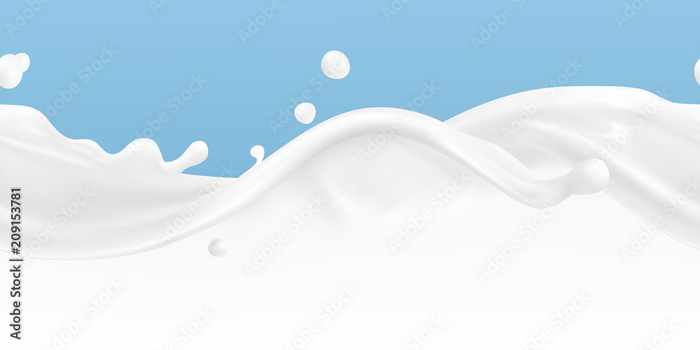 飞溅的牛奶无缝矢量模式
