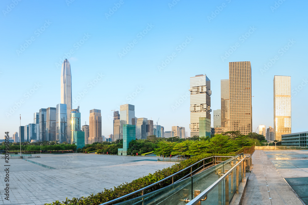 中国深圳美丽的现代城市天际线