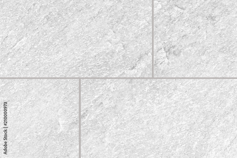 White stone floor tile pattern and seamless background