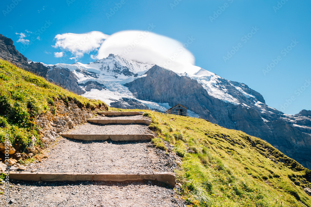 瑞士少女峰地区的登山步道