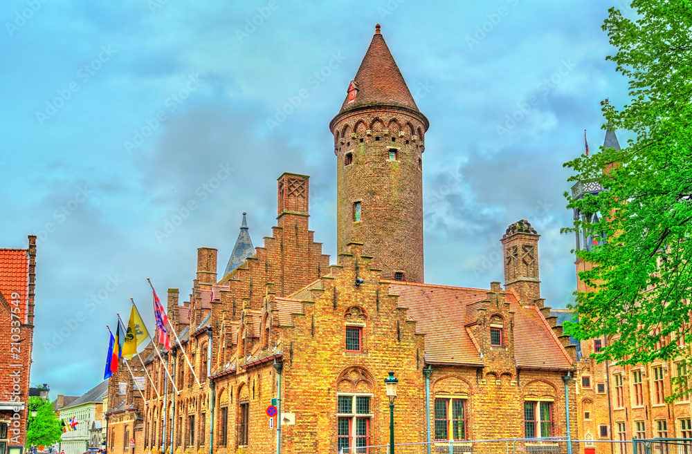 Historical buildings in Bruges, Belgium