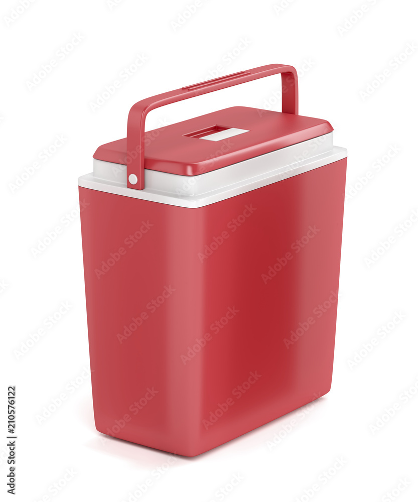 红色便携式冰箱