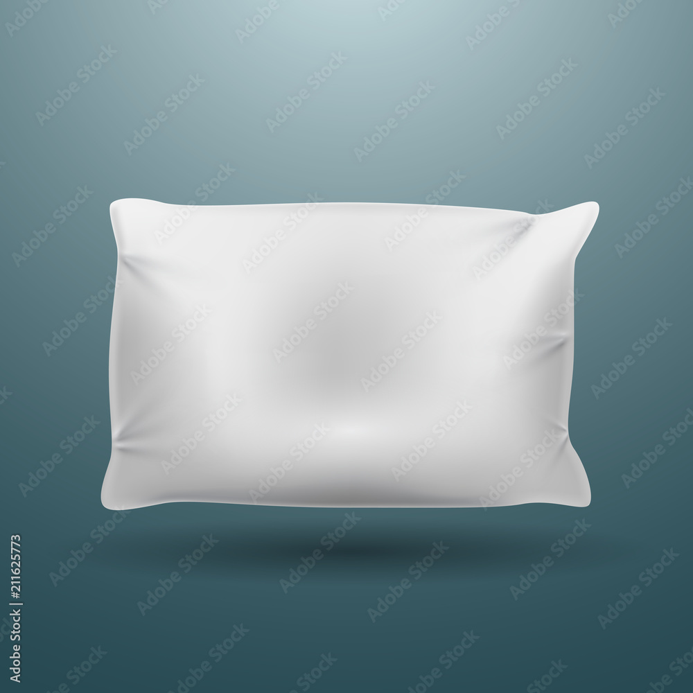 白色枕头插图，床上用品矢量设计