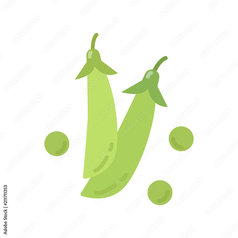 Healthy green peas graphic illustration