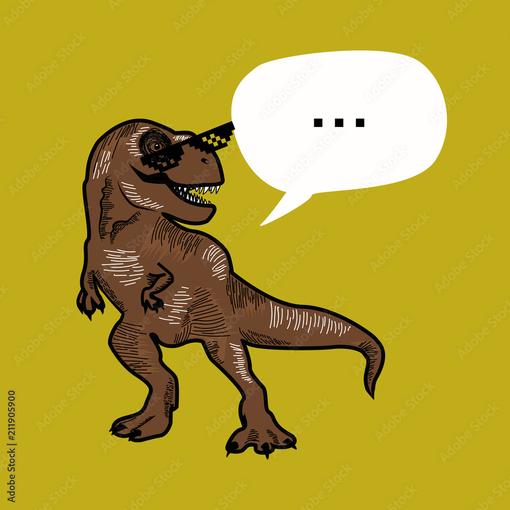 霸王龙恐龙时髦的图形插图