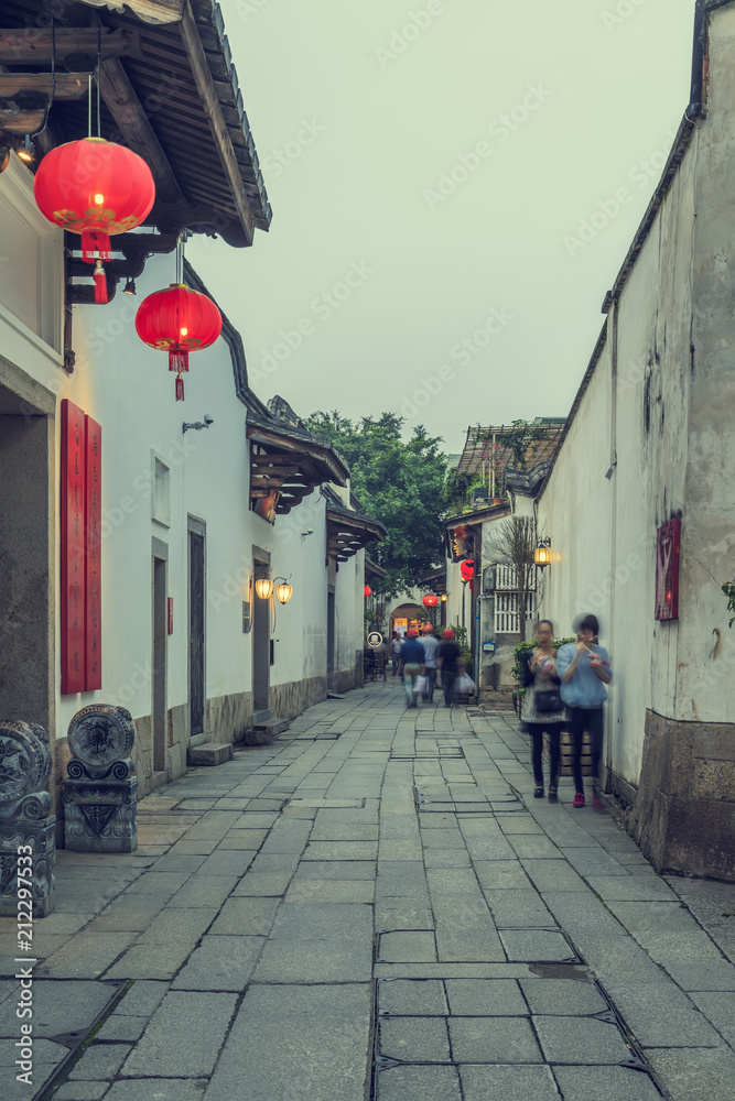 中国福州。2016年5月，福州的三巷七巷是一条历史悠久的街道。这是一条f