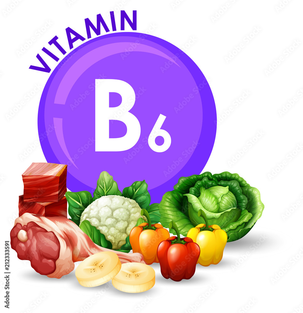 含维生素B6的各种不同食物