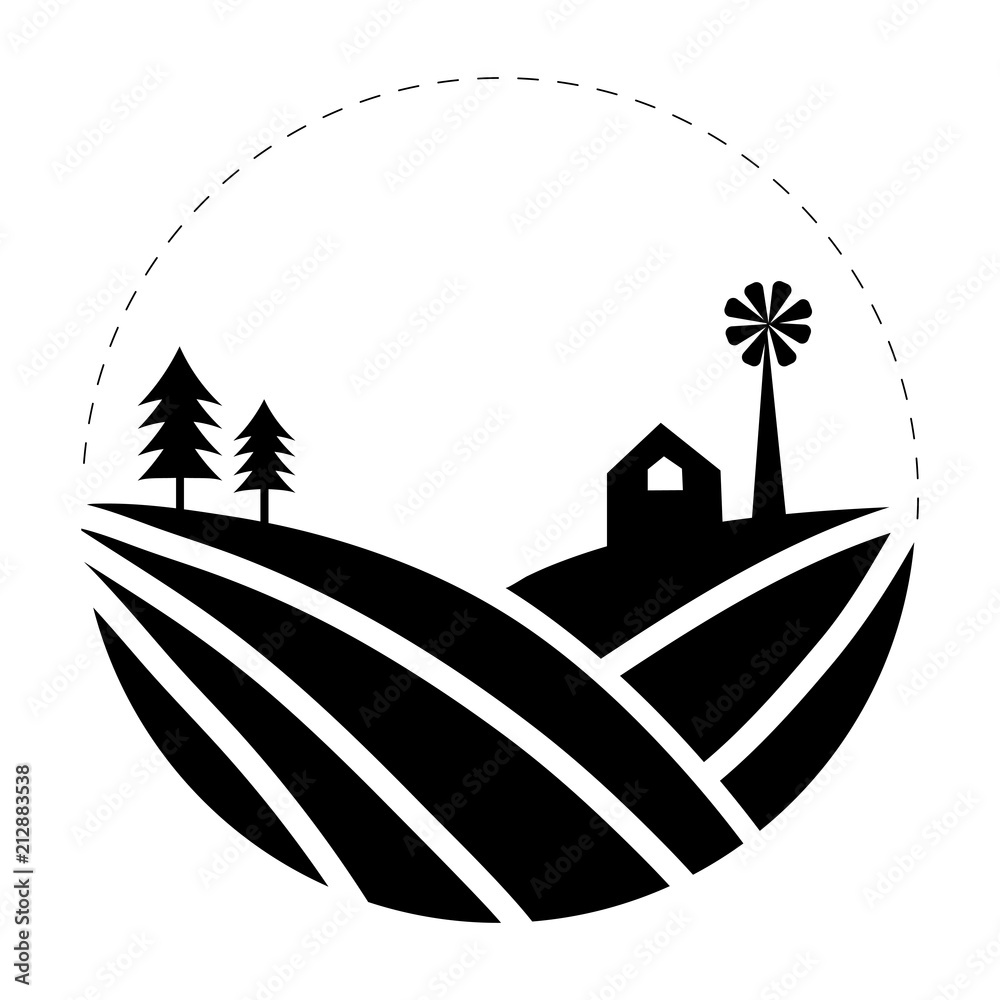 农场标志图标插图