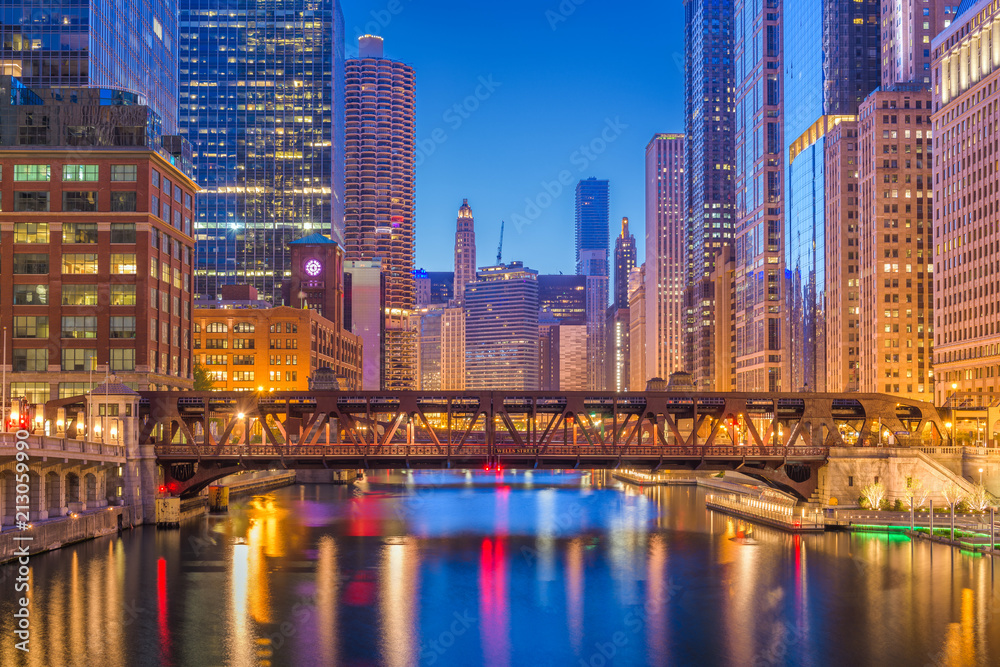 美国伊利诺伊州芝加哥城市景观