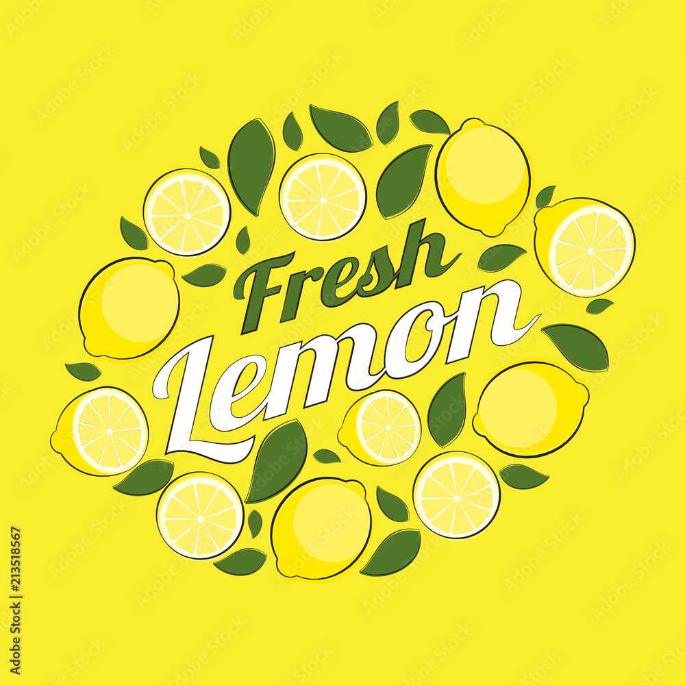 抽象柠檬自然背景矢量插图