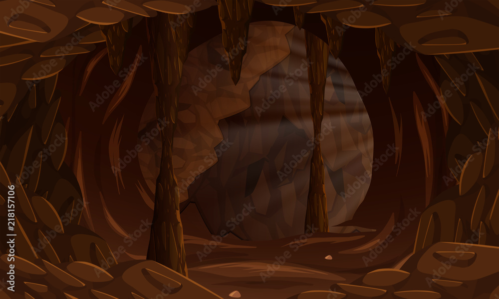 黑暗的洞穴景观