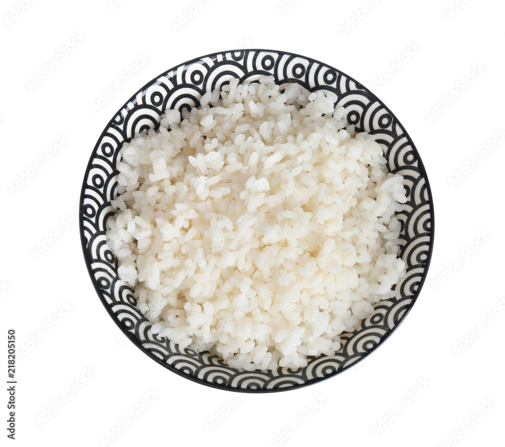 白底现煮米饭碗