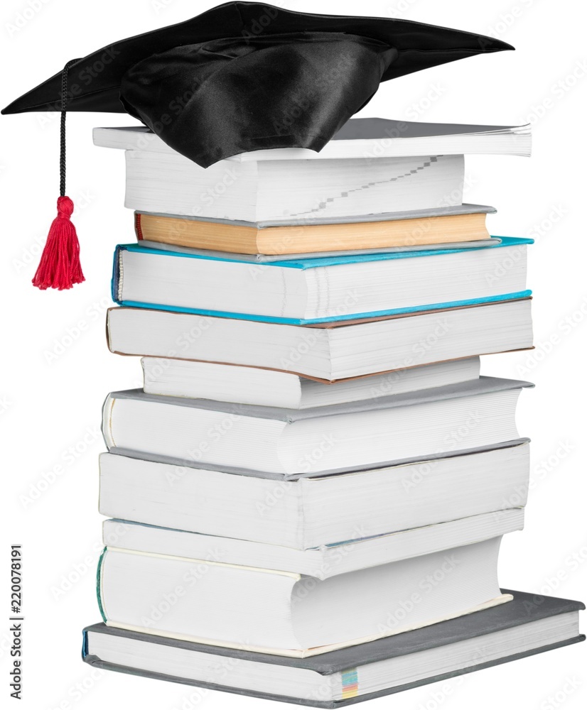 书本上的毕业帽，与世隔绝