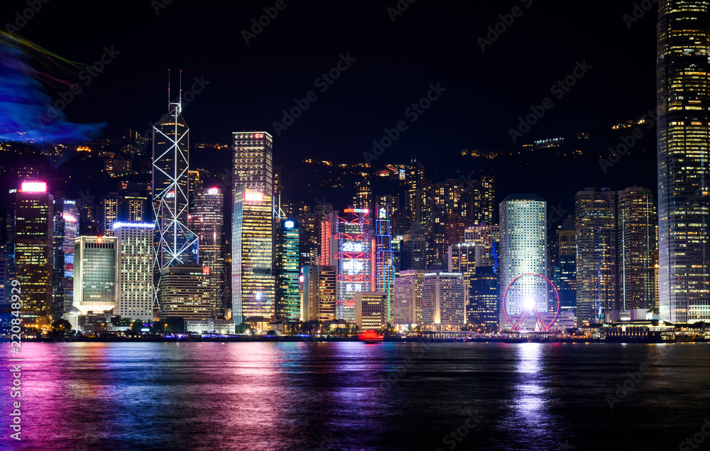 维多利亚港夜景香港