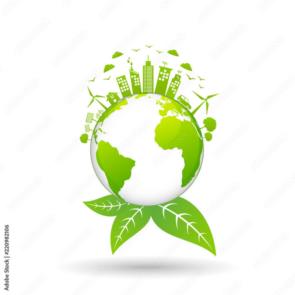 地球上的绿色城市、世界环境和可持续发展理念的生态理念