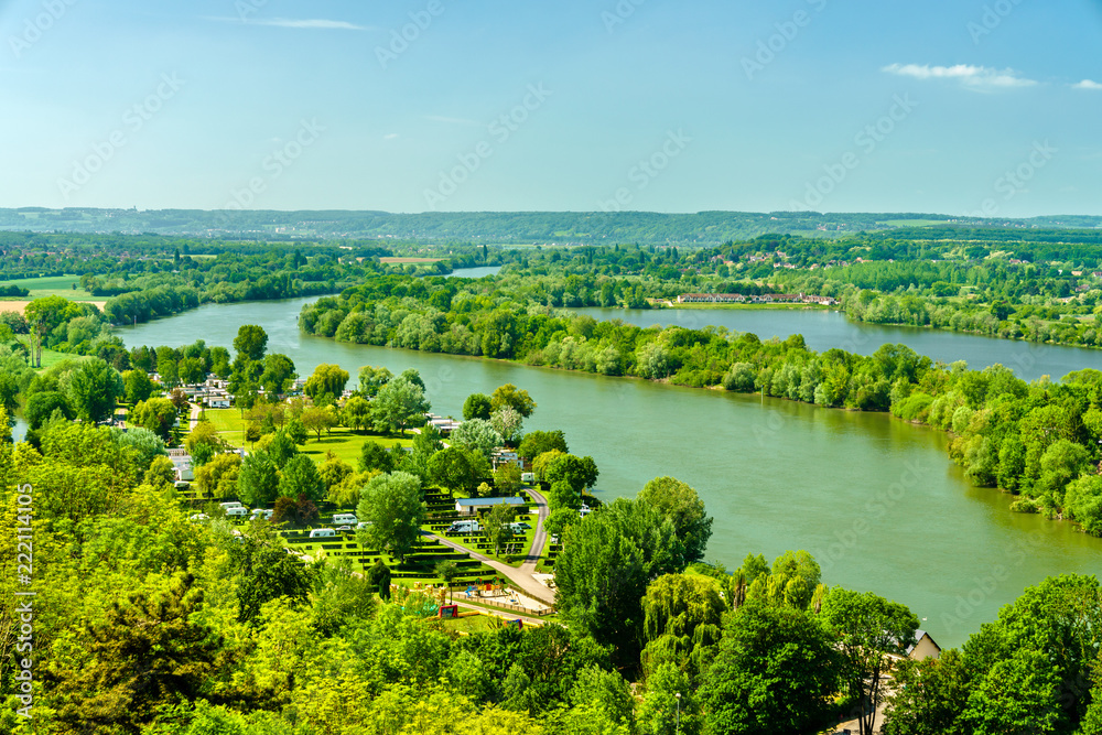 View of the Seine River at Chateau Gaillard in Normandy, France