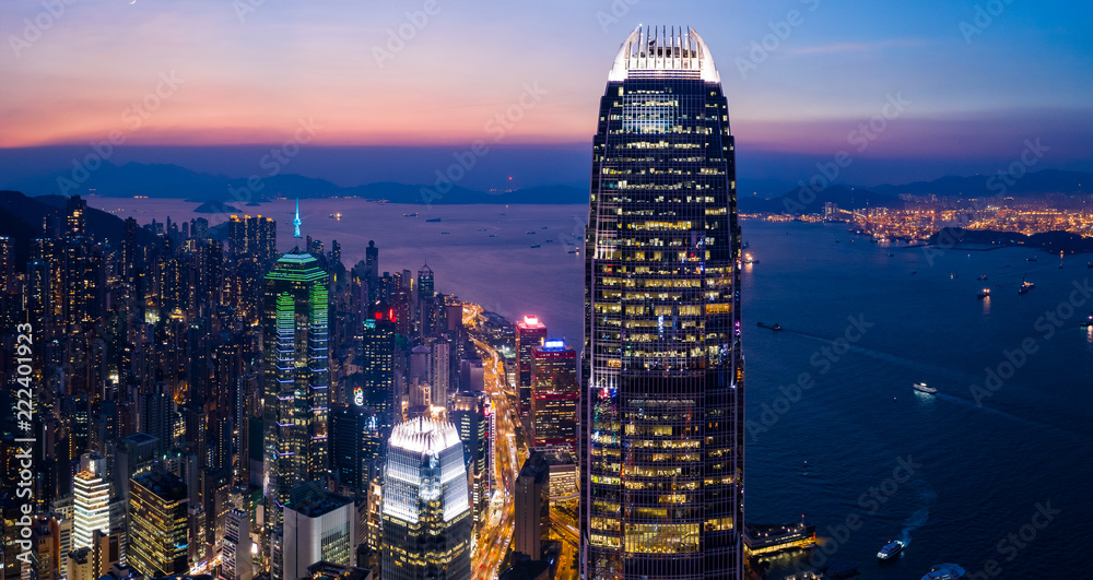 香港商业区夜景