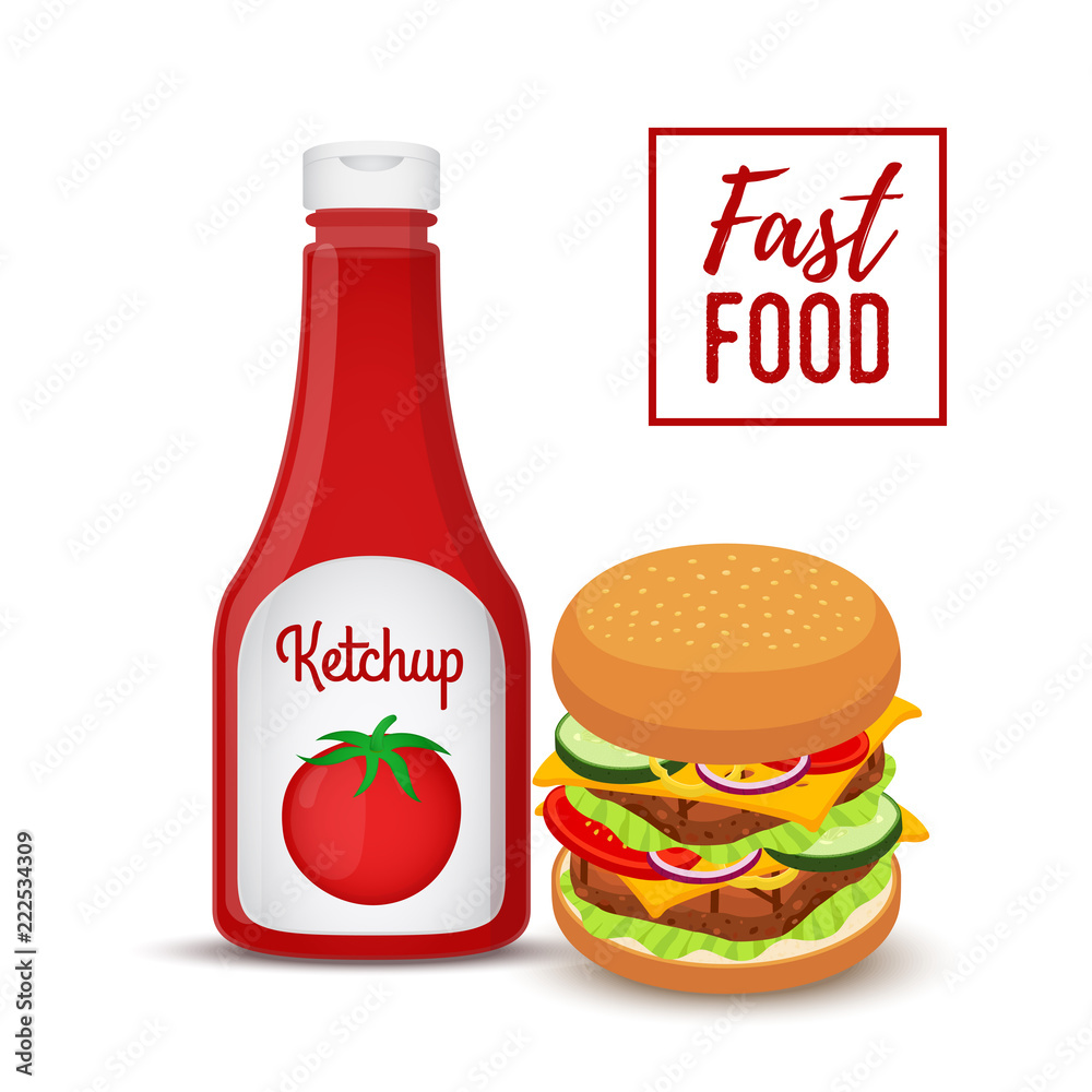 6133226矢量快餐系列-汉堡和番茄酱