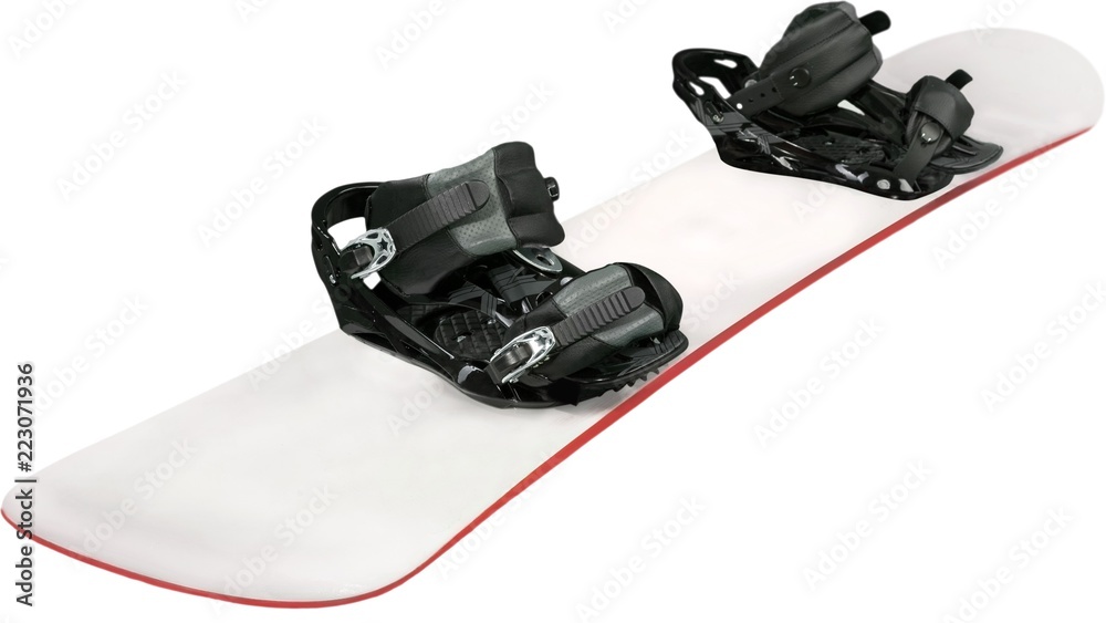 白色滑雪板-隔离