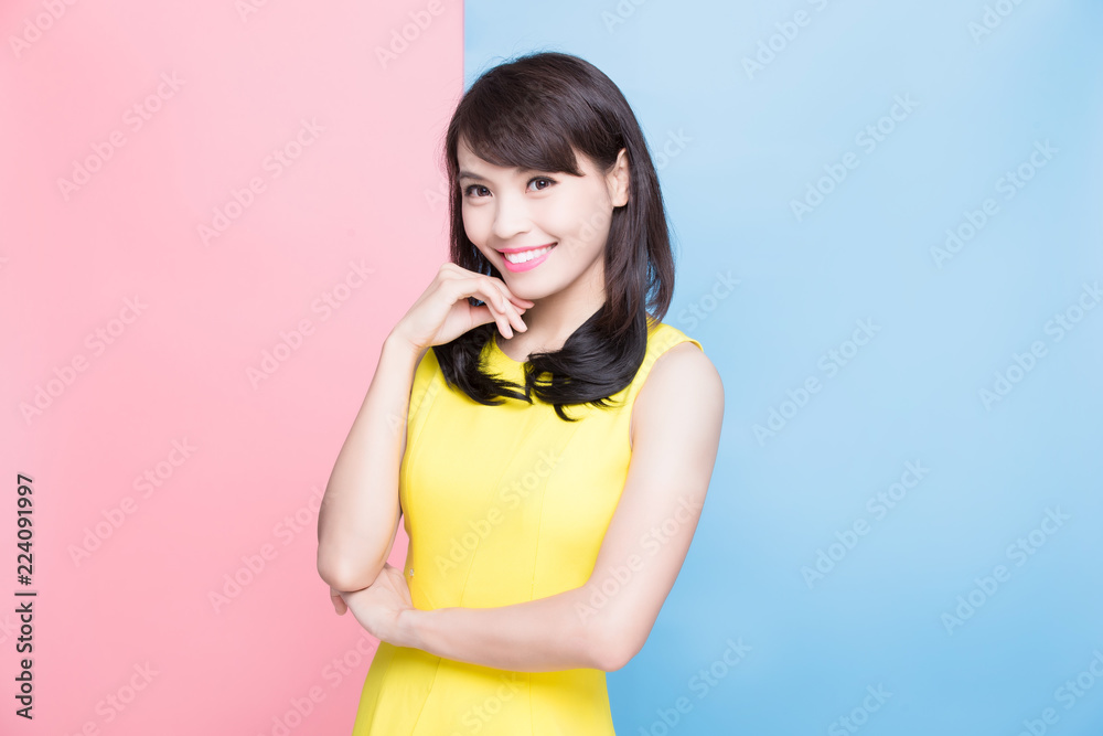 woman smile and wear dress