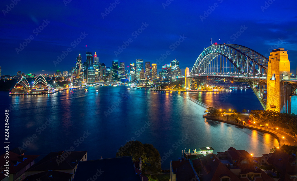 悉尼市的悉尼海港和桥梁