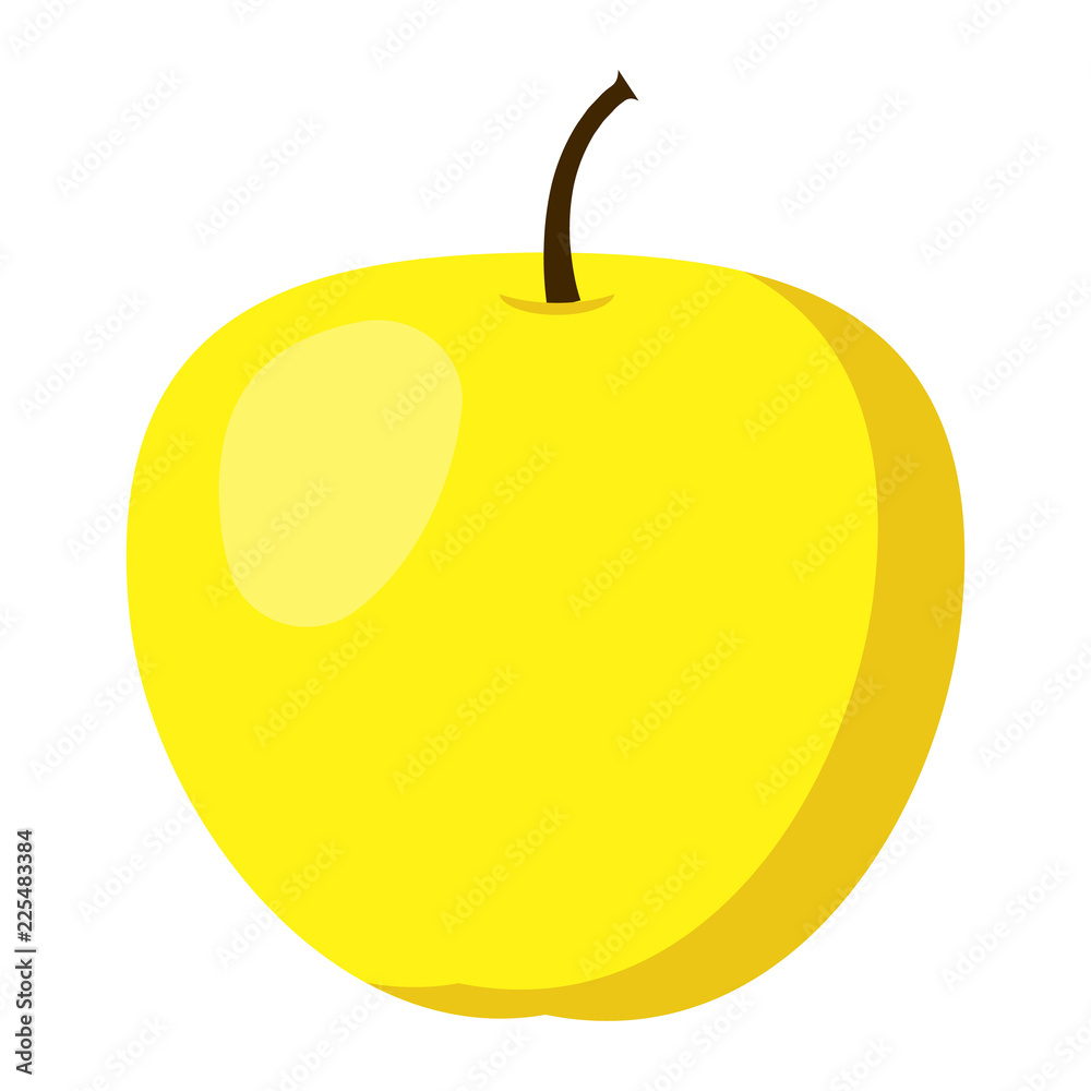 黄色苹果图标。用于网页设计的黄色苹果矢量图标平面图