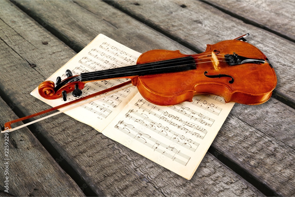 Photo Of Violin And Musical Notes