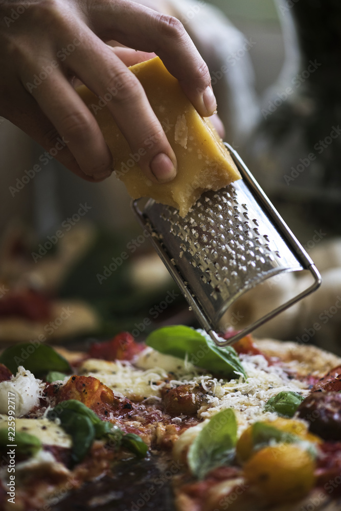 Homemade pizza food photgraphy recipe idea