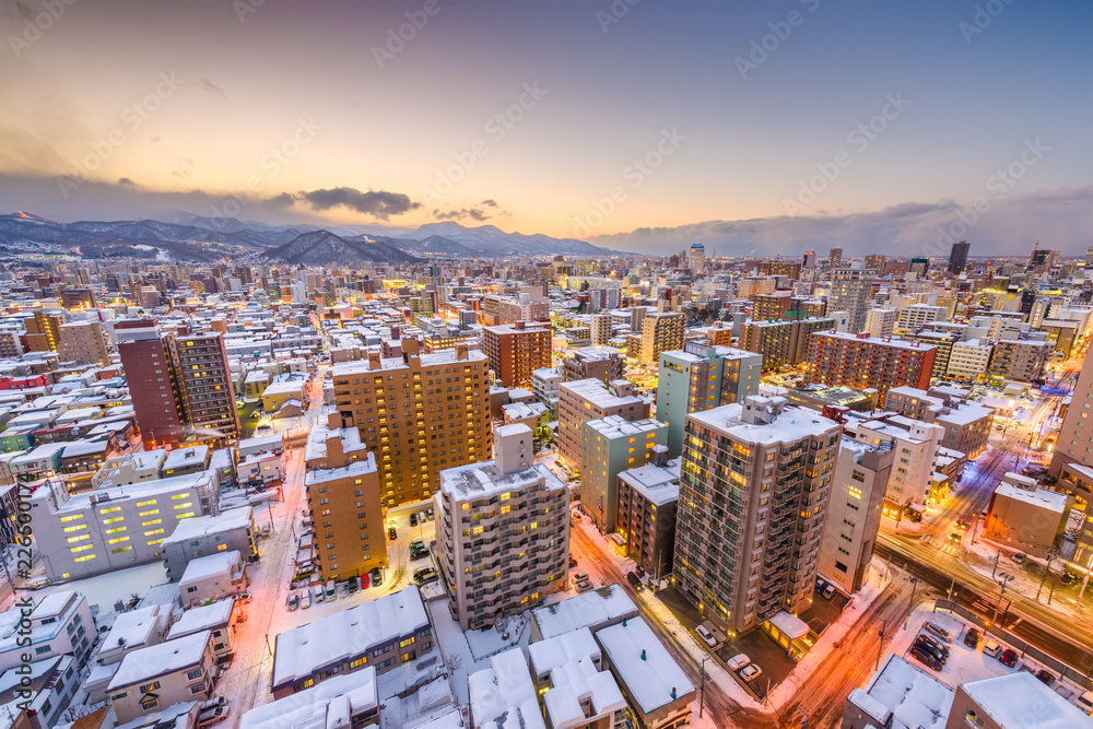日本札幌冬季天际线
