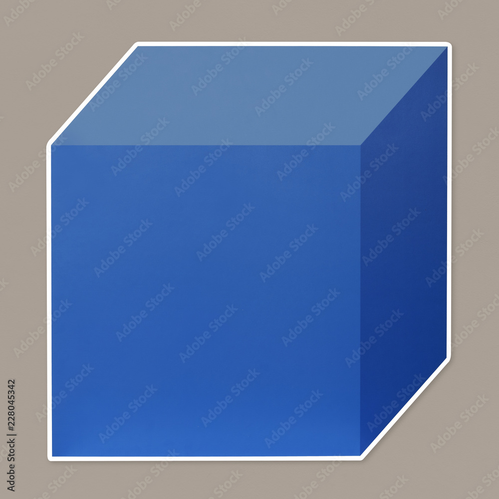 蓝色立方体框模板图标