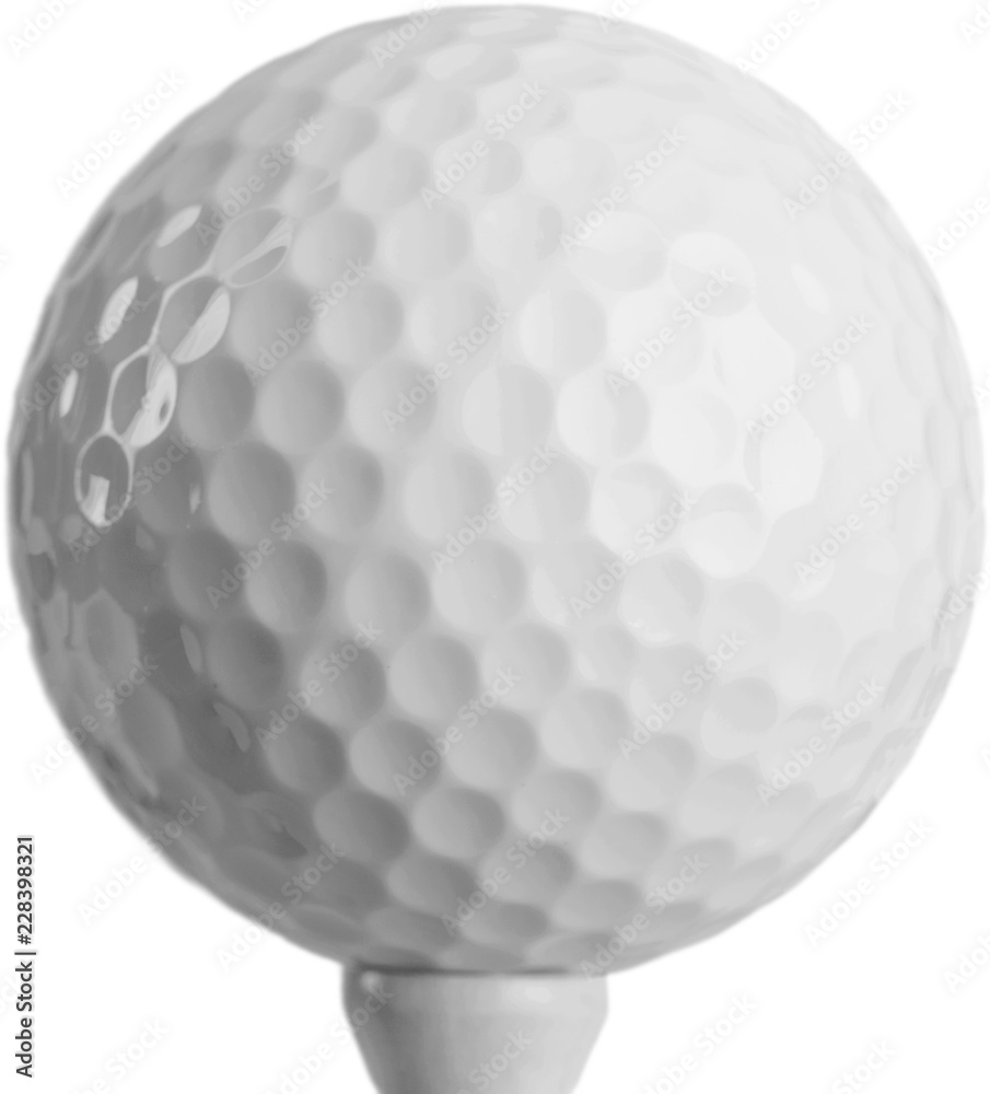 透明背景下隔离的高尔夫球杆特写