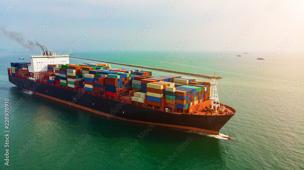 Logistics and transportation of Container Cargo ship and Cargo import/export and business logistics,