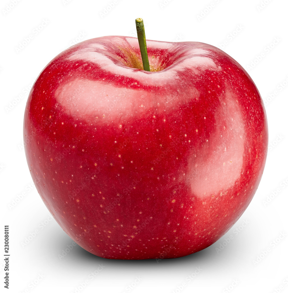 白苹果上分离的红苹果