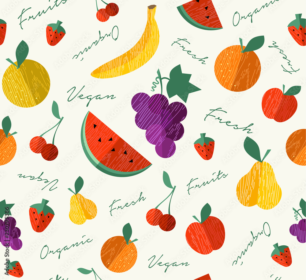 纯素食食品用新鲜有机水果无缝模式