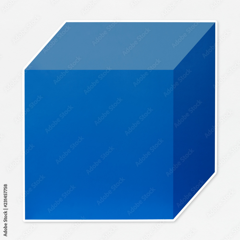 蓝色立方体框模板图标