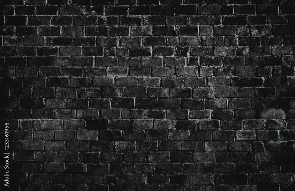 Black textured brick wall background