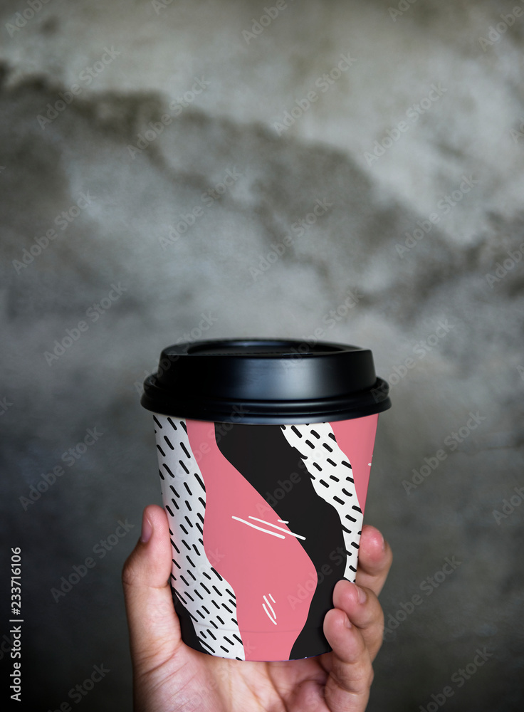 彩色外卖咖啡杯实物模型设计