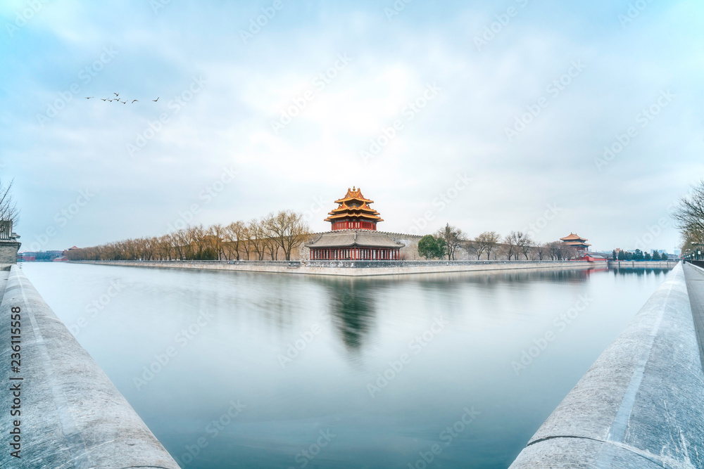 中国北京故宫角落的冬日风景