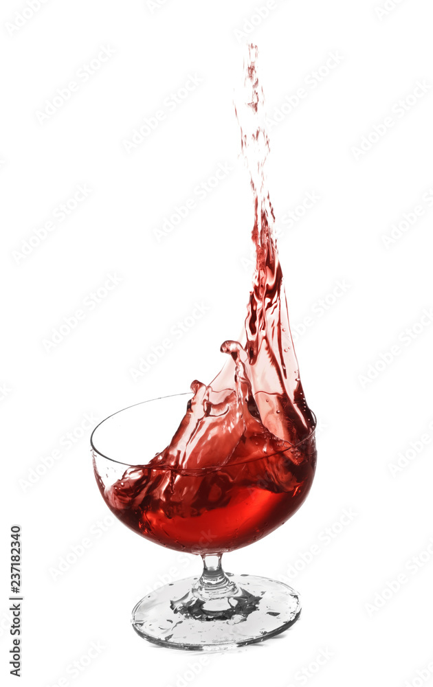 白底红葡萄酒酒杯