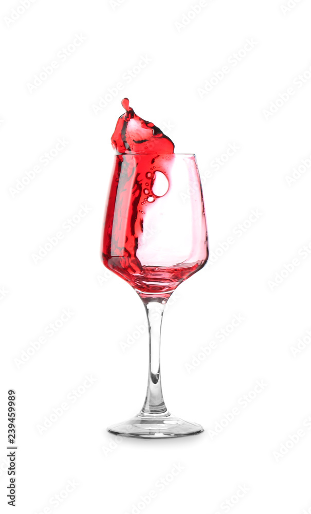白底红葡萄酒酒杯