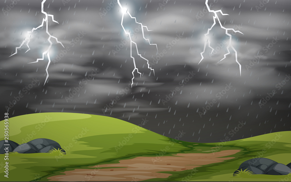 Land scape storm scene
